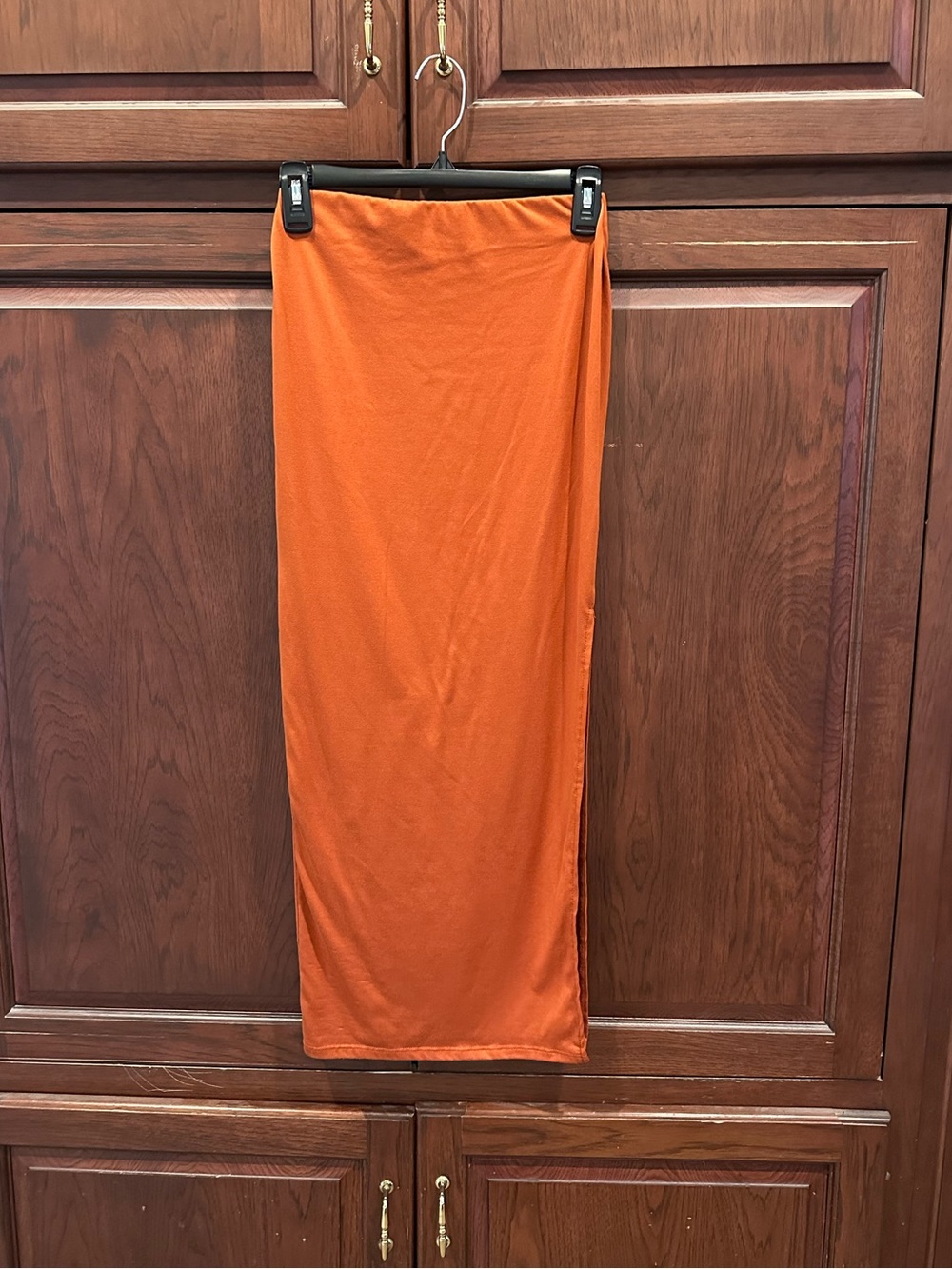 Women's Orange Midi Tube Skirt
